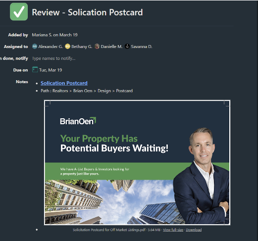 example of review task